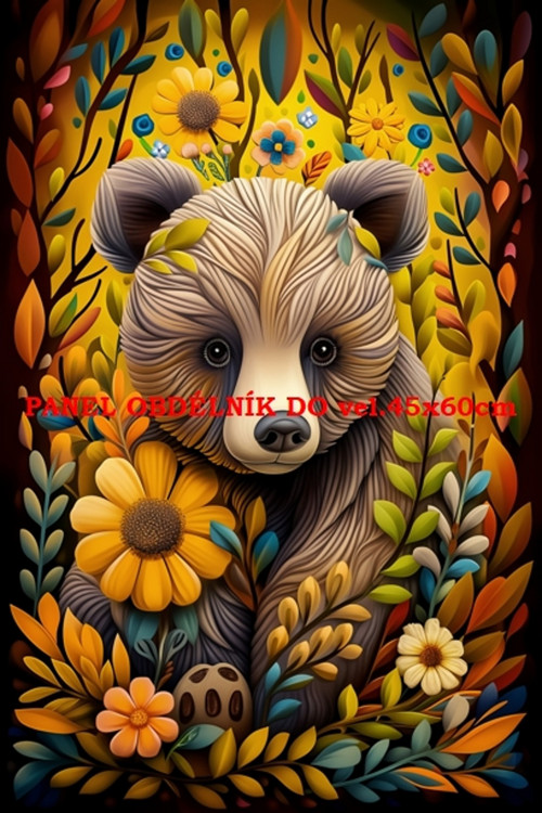 Bavlněný panel medvěd 17x25 cm skladem