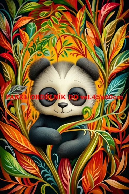 Bavlněný panel panda 17x25 cm skladem