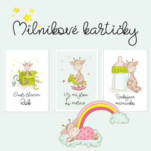 Milníkové kartičky - baby žirafka