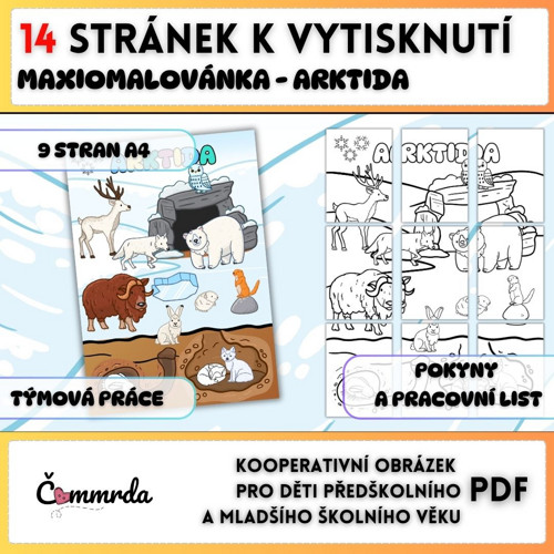 Kooperativní omalovánka - ARKTIDA (PDF k tisku)