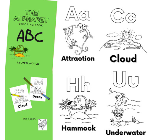Angličtina: Alphabet coloring book - Leon's world