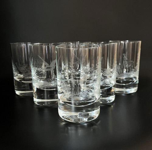 Moser 6x sklenice s rytinou 220ml, značeno