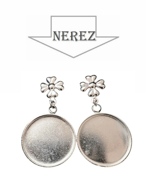 Nerez.náušnice s lůžkem 20mm-1pár