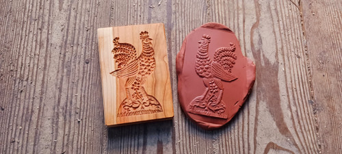 Kohoutek-dřevěná forma 12x6cm