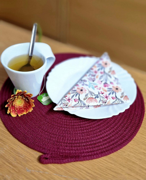 Prostírání kulaté - bordó