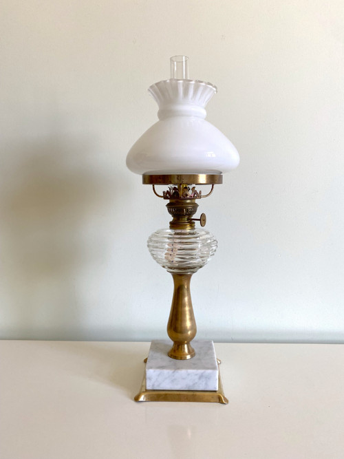 Starožitná petrolejová lampa Art Deko