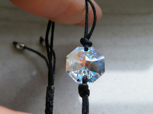 Náramek na posuvný uzel, Swarovski oktagon