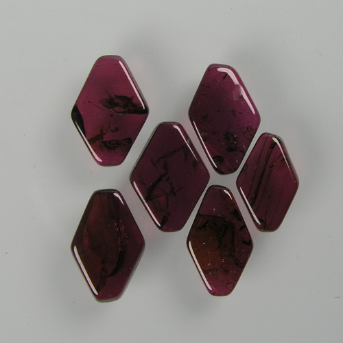Leštěné granáty Rhodolity, 12,46ct./6ks., 9-10,4mm