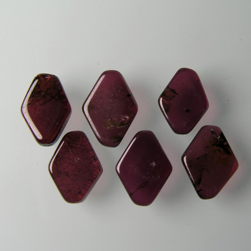 Leštěné granáty Rhodolity, 9,33ct./6ks., 7,5-9,8mm