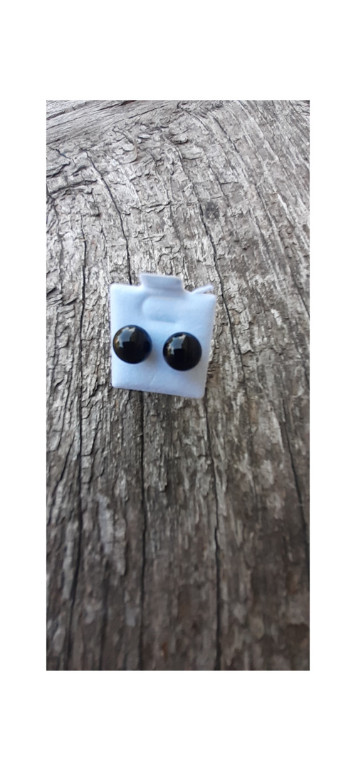 Náušnice obsidián 8 mm