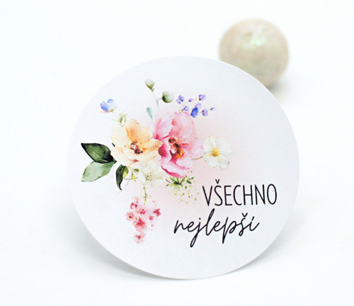 Všechno nejlepší květiny samolepky velké 12 ks