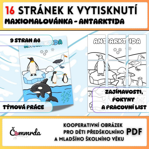 Kooperativní omalovánka - ANTARKTIDA (PDF k tisku)