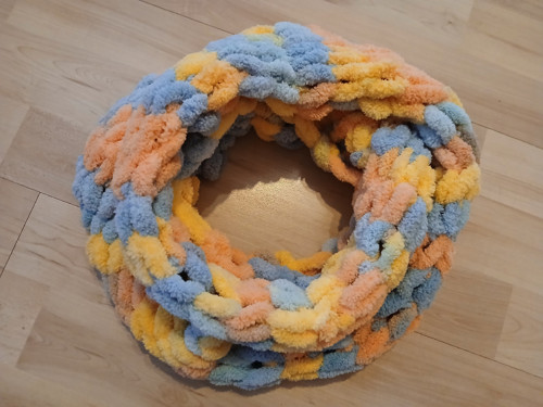 Měkký pletený nákrčník puffy -modrá,oranžová,žlutá