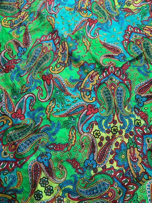 Hedvábí Zelené Paisley — foto 1