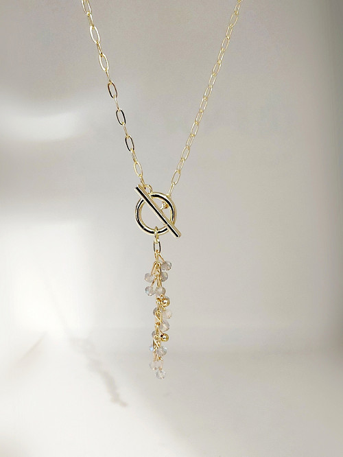 "ELA" náhrdelník GOLDFILLED 14Kt labradorit