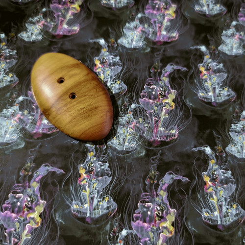 Dřevěný designový knoflík ze dřeva švestky