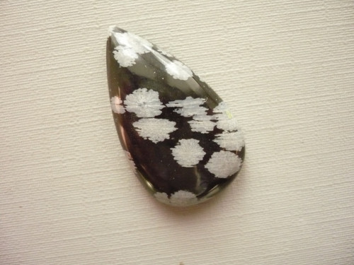 Kabošon - obsidián vločkový 30 mm, č.9f