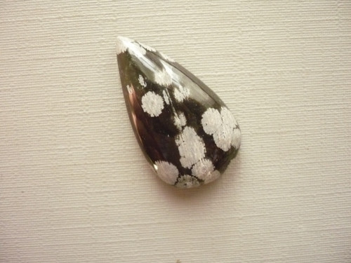 Kabošon - obsidián vločkový 26 mm, č.15f
