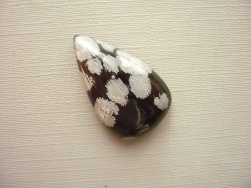 Kabošon - obsidián vločkový 25 mm, č.16f