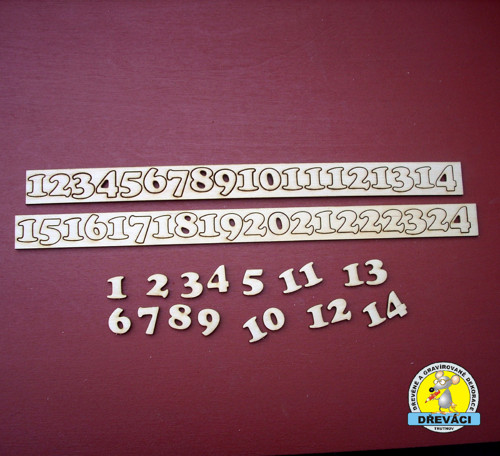 Sada čísel 1 - 24 (advent) výška 1,5 cm KV0321 D