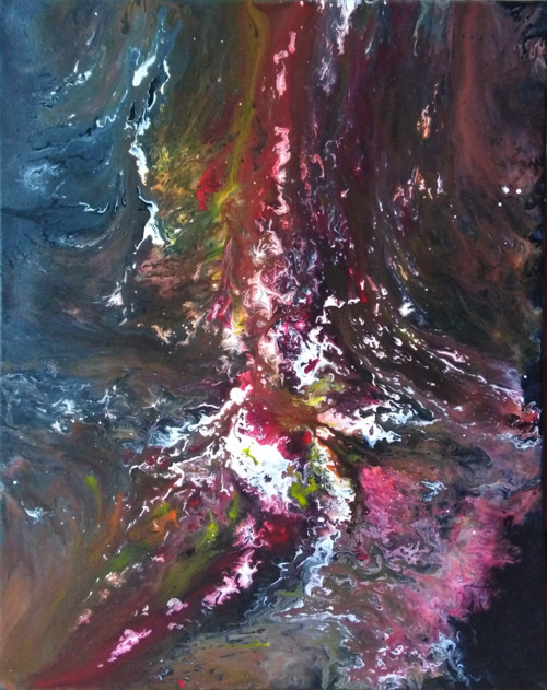 Tajemství života a vesmíru IV. (40x50cm, akryl)