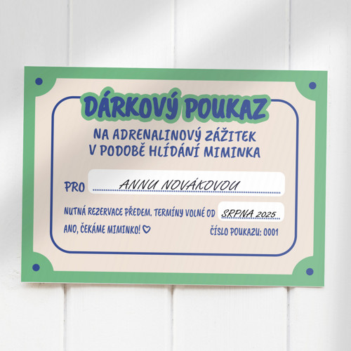 Oznámení těhotenství - poukaz (PDF k tisku)
