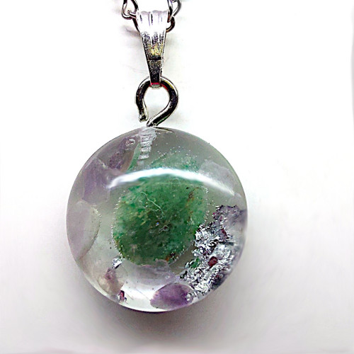 Kulatý přívěsek orgonit s fluoritem /24072/