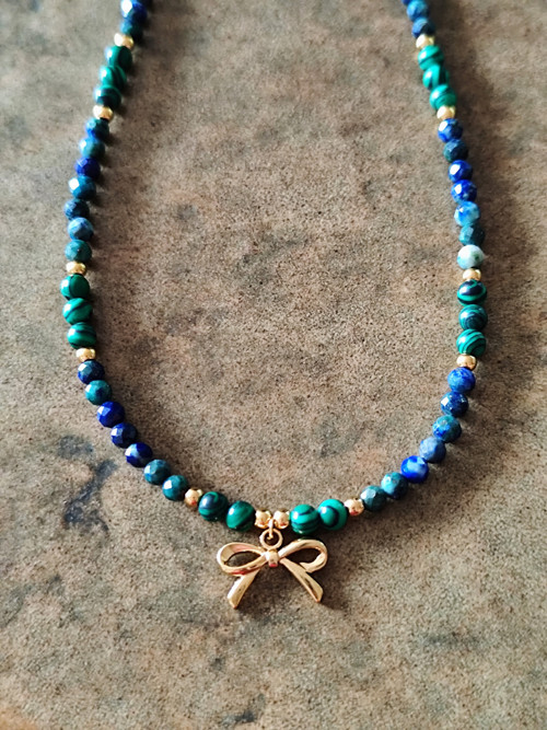 Malachit a lapis lazuli II - náhrdelník — foto 1