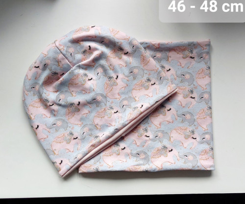 Set čepice a nákrčníku obvod hlavy 46 - 48 cm