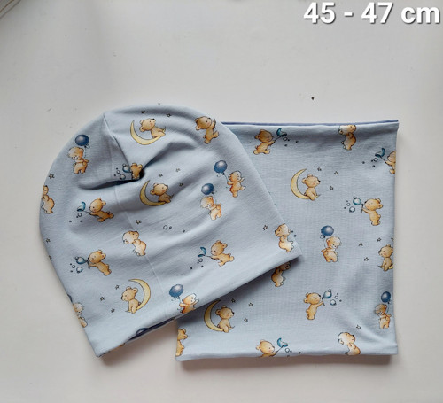 Set čepice a nákrčníku obvod hlavy 45-47 cm