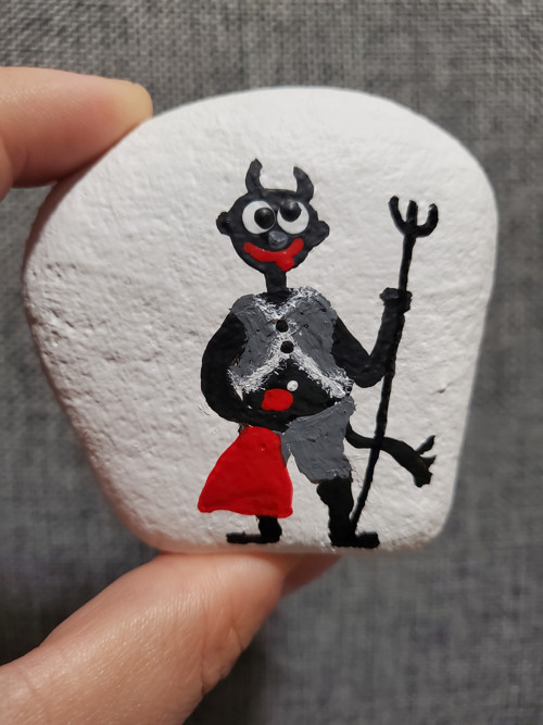 Malovaný kámen Čertík