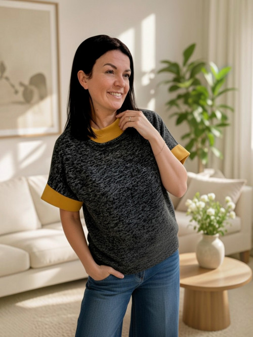 Svetrová mikina melír -M/L