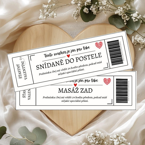 Valentýnské vouchery z lásky (PDF k tisku)