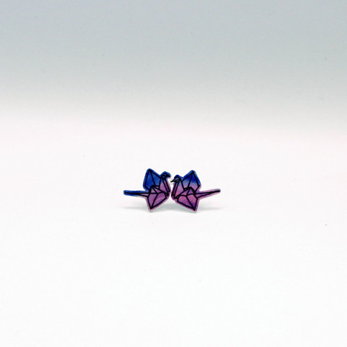 Náušnice: Origami jeřábi mini — foto 1