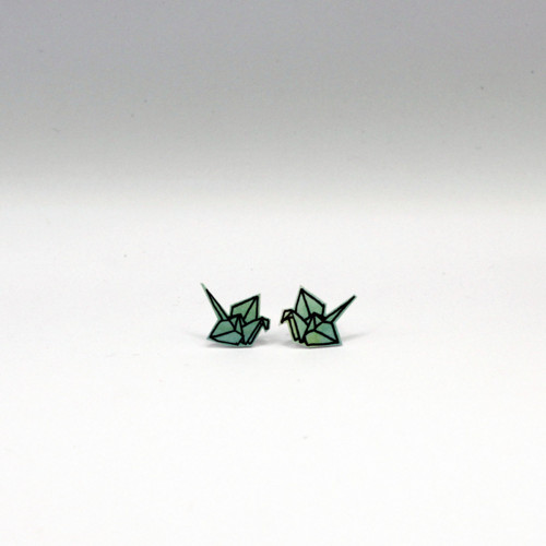 Náušnice: Origami jeřábi mini