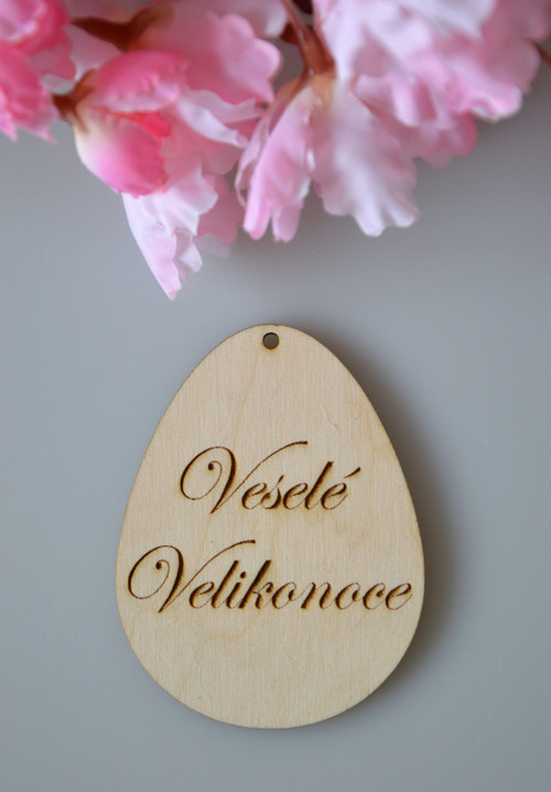Dřevěné velikonoční vajíčko - Veselé Velikonoce