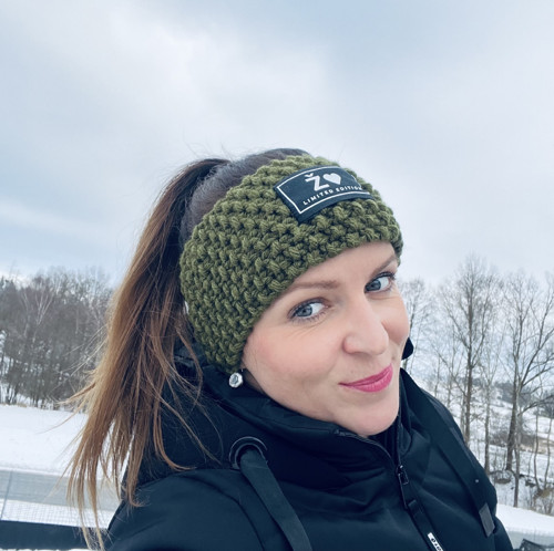 Rovná čelenka se vzorem -khaki