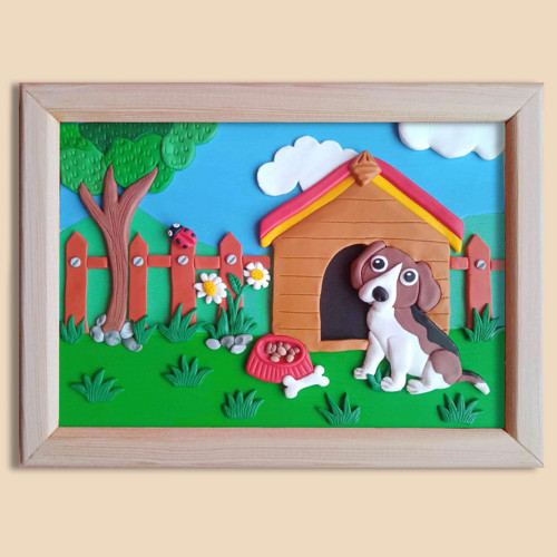3D obrázek do dětského pokoje - pejsek Dunčo