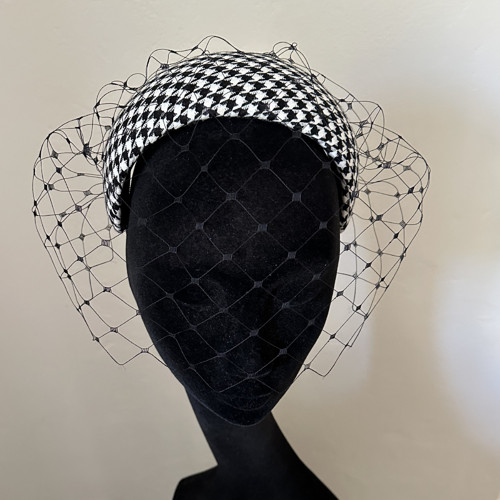 Fascinátor Headband Pepito Závoj Černý