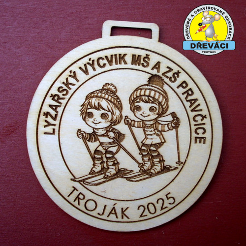 MEDAILE na přání "LYŽAŘSKÝ VÝCVIK ZŠ MŠ Pravčice "