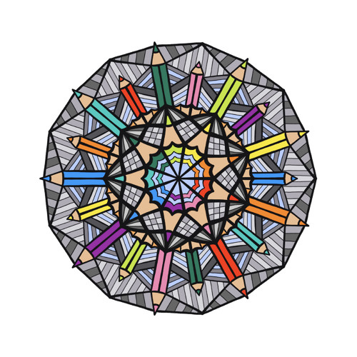 Pastelková mandala - omalovánka k vytištění
