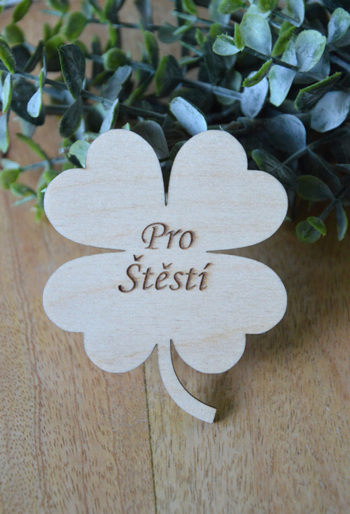 Dřevěný čtyřlístek - Pro štěstí