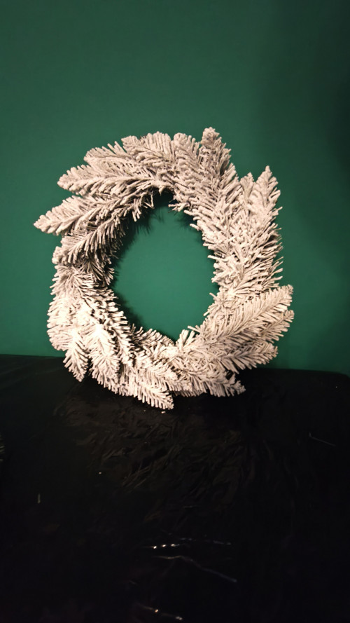 Luxusní Bílý Elegantní věnec zasněžený 40 cm