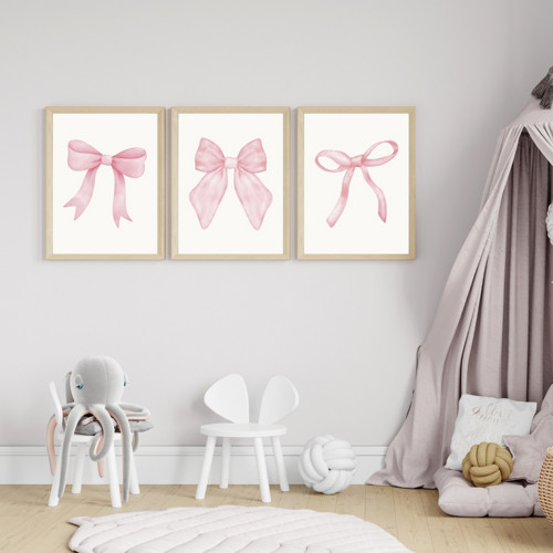 3 plakáty do dětského pokoje - RŮŽOVÉ MAŠLE