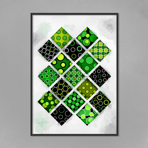 Šachovnice pestrá geometrie(black) - kruhy