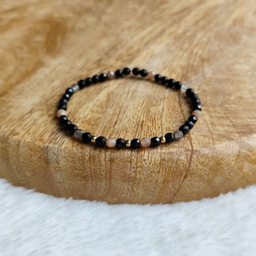Náramek z minerálu Onyx, Měsíční a Sluneční kámen