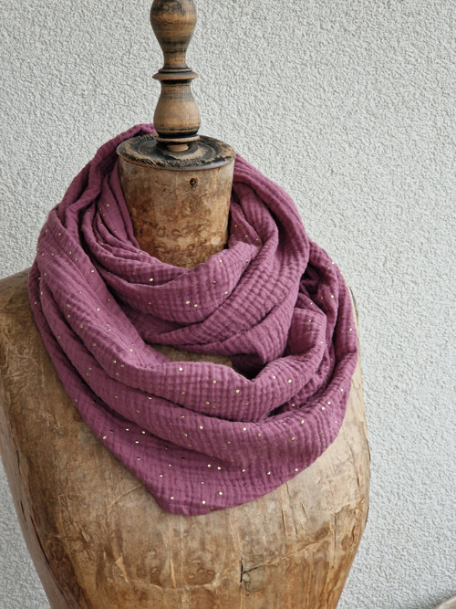 DOUBLE GAUZE * gold mauve