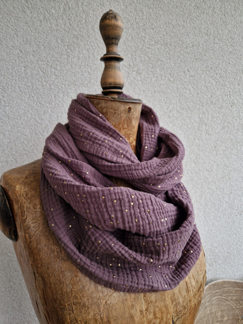 DOUBLE GAUZE * gold lila