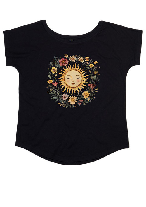 Bio dámské tričko "Vintage Celestial Sun"