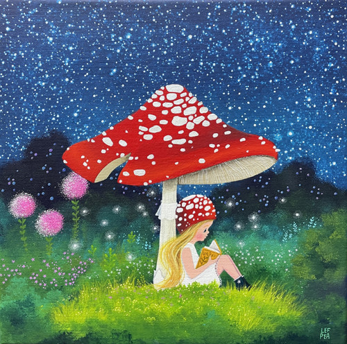 Muchomůrkové děvčátko - 30x30cm — foto 1